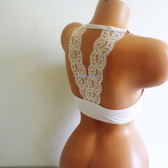 38DD Victoria Secret BODY BY VICTORIA Lined full bra Front Close Racerback cream - Picture 4 of 5